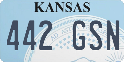 KS license plate 442GSN