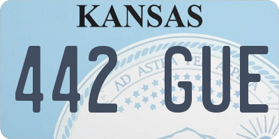 KS license plate 442GUE
