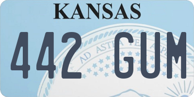 KS license plate 442GUM