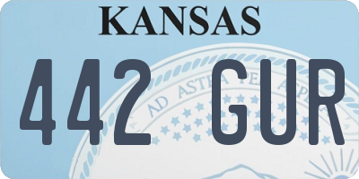 KS license plate 442GUR