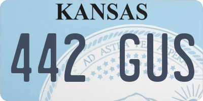 KS license plate 442GUS