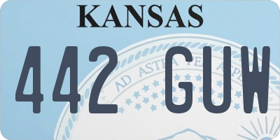 KS license plate 442GUW