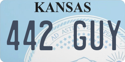 KS license plate 442GUY