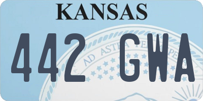 KS license plate 442GWA