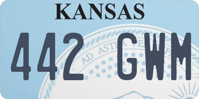 KS license plate 442GWM