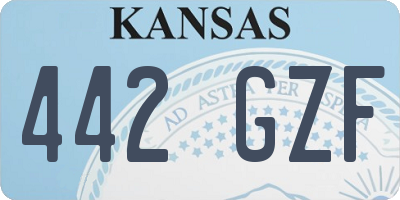 KS license plate 442GZF