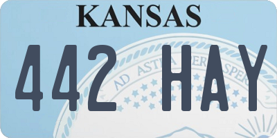 KS license plate 442HAY
