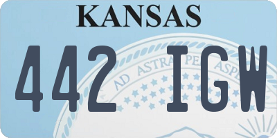 KS license plate 442IGW