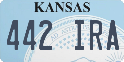 KS license plate 442IRA