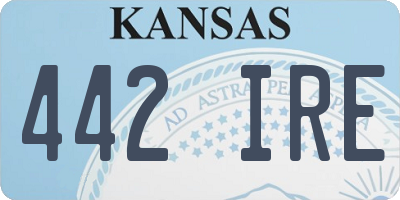 KS license plate 442IRE