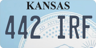 KS license plate 442IRF