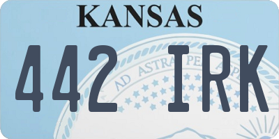 KS license plate 442IRK