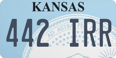 KS license plate 442IRR
