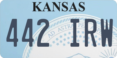 KS license plate 442IRW