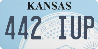KS license plate 442IUP