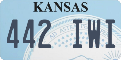 KS license plate 442IWI