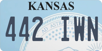 KS license plate 442IWN