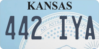 KS license plate 442IYA