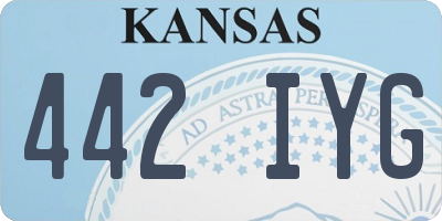 KS license plate 442IYG