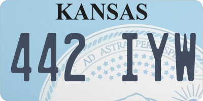 KS license plate 442IYW