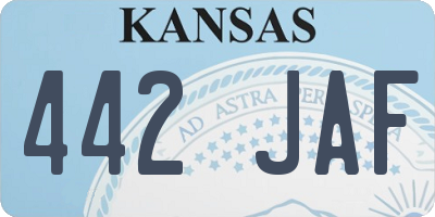 KS license plate 442JAF