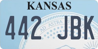 KS license plate 442JBK