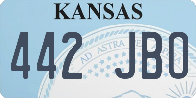 KS license plate 442JBO