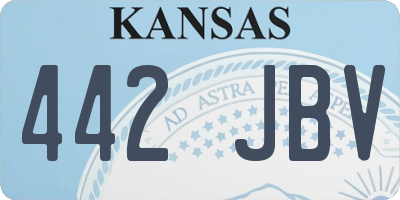 KS license plate 442JBV