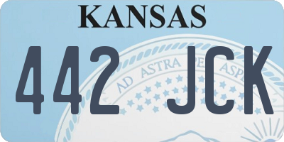 KS license plate 442JCK