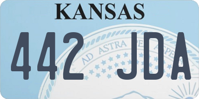 KS license plate 442JDA