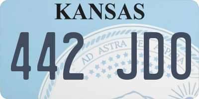 KS license plate 442JDO