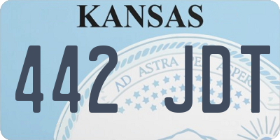 KS license plate 442JDT