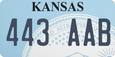 KS license plate 443AAB