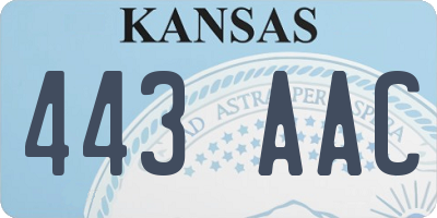 KS license plate 443AAC
