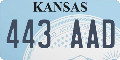 KS license plate 443AAD