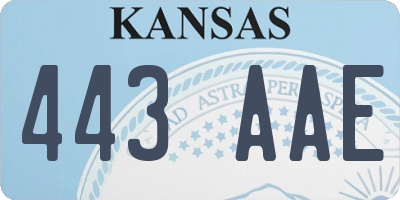 KS license plate 443AAE