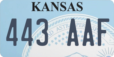 KS license plate 443AAF