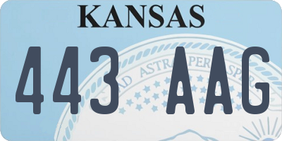 KS license plate 443AAG