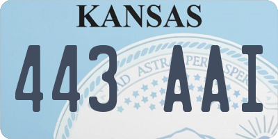 KS license plate 443AAI