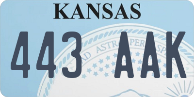 KS license plate 443AAK