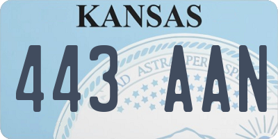 KS license plate 443AAN