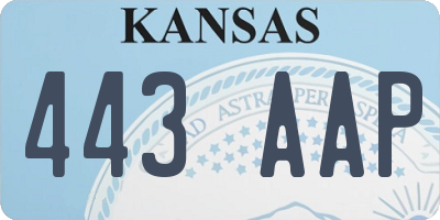 KS license plate 443AAP