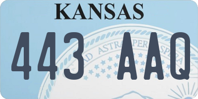 KS license plate 443AAQ