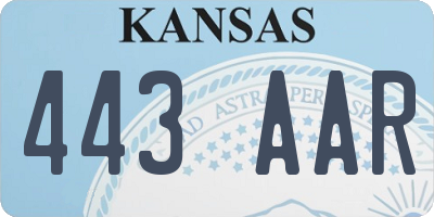 KS license plate 443AAR