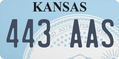 KS license plate 443AAS