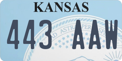 KS license plate 443AAW