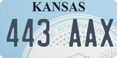 KS license plate 443AAX
