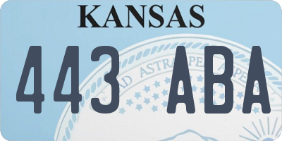 KS license plate 443ABA