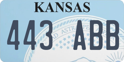 KS license plate 443ABB