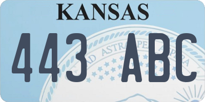 KS license plate 443ABC